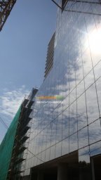 Применение защитной жидкой пленки для окон Liquick при монтаже высотных зданий на Ленинградском шоссе